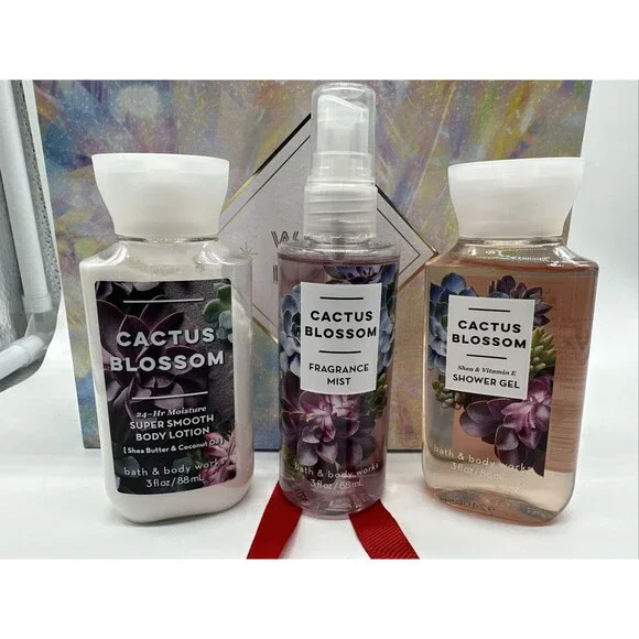 Bath & Body Works CACTUS BLOSSOM Travel Love Gift Box Set Mist Gel Lotion New - Picture 2 of 7